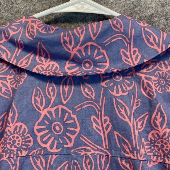 PISTOLA Cover-Up Dress Womens Small Blue Pink Floral Short Sleeve Tie Front NWOT - Picture 12 of 15